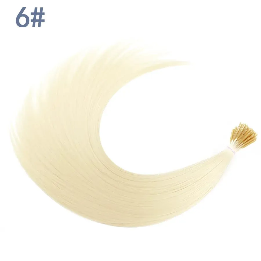 50 Helai/Pek Sintetik Berwarna I-Tip Stick Sambungan Rambut Rambut Lurus 16 Inci Untuk Wanita Alat Rambut Gentian Suhu Tinggi — image 14