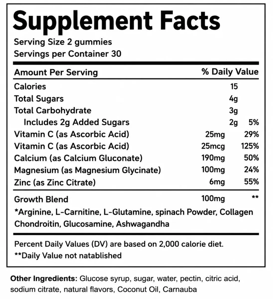 Calcium Vitamin D Gummies for Kids Adults Bone Health Support with Magnesium Zinc Vitamin C K2 Heightener Daily Supplement — image 6