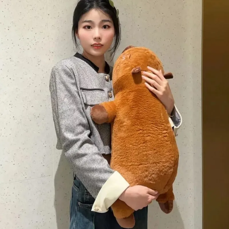Kawaii Capybara Long Sleep Pillow Stuffed Capibara Plushie Cute Fluffy Doll Soft Sofa Cushion Nap Sleeping Toys for Home Bed — image 8