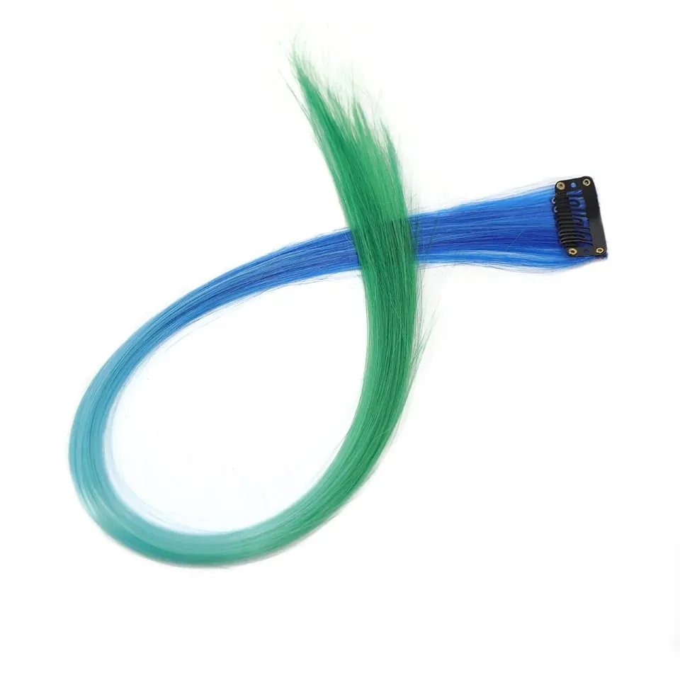 20 Inch Synthetic Multicolor Hair Extensions For Cosplay Party Y2K Style Hair Accessories Halloween Christmas — image 19
