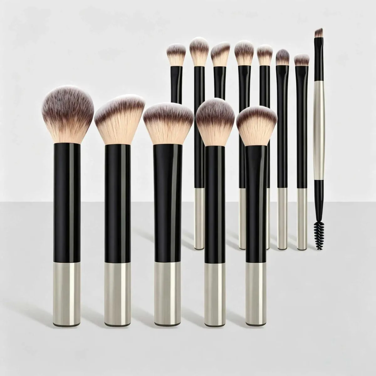 Set Berus Mekap Lengkap 14Pcs Berus Makeup Sintetik Lembut Alas Rambut Sintetik Blush Bedak Longgar Concealer Berus Campuran Kontur Portable Tr — image 2