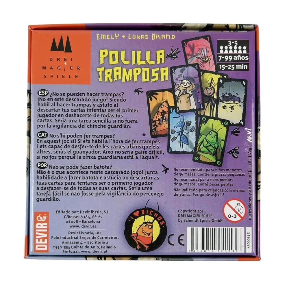 2026 Mogel Motte Polilla cartes jeu de société Devir-jeu de papillon de nuit tricheur/Royal Xiaoqiang cartes de papillon de triche