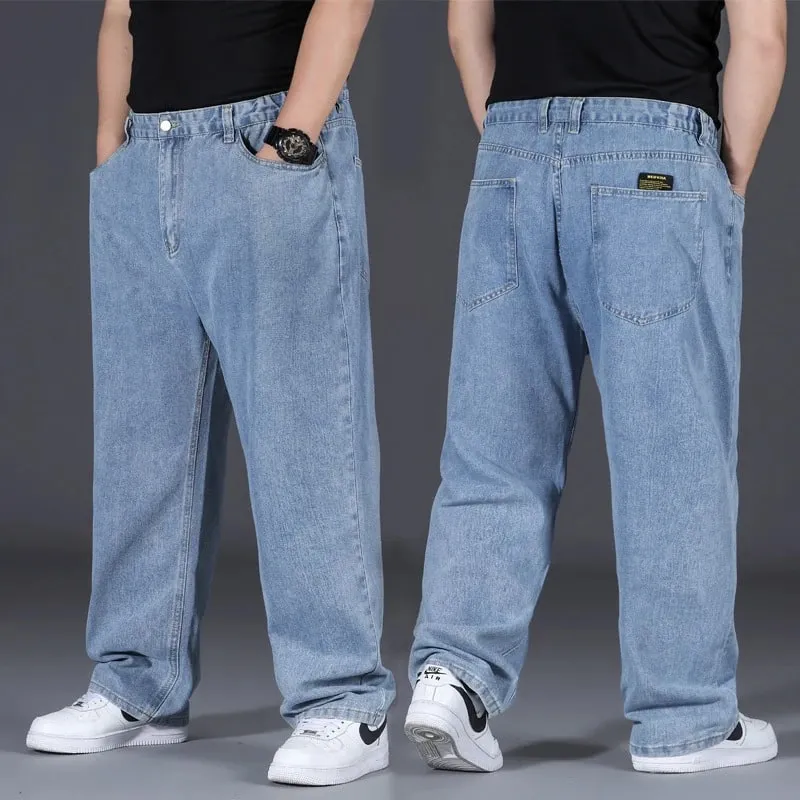 Herren-Jeans in Übergröße, elastischer Bund, 76,2–121,9 cm, Stretch-Jeanshose, gerades Bein, atmungsaktiv, lockere Passform, Streetwear, Freizeitkleidung — image 3