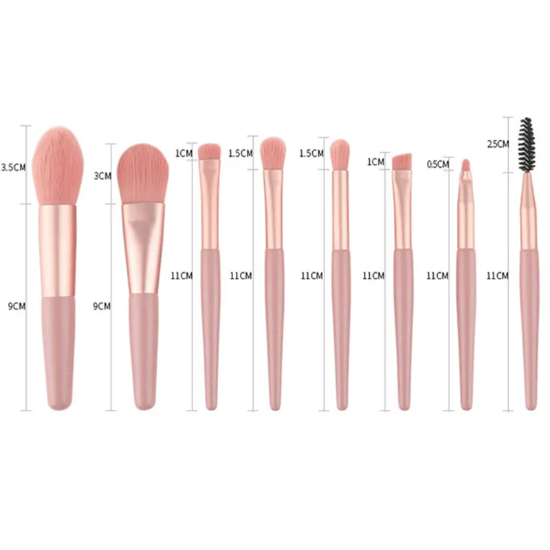 8Pcs Tragbare Make-Up Pinsel Set Frauen Kosmetik Lidschatten Erröten Pulver Schatten Foundation Blush Blending Concealer Make-Up-Tools — image 6