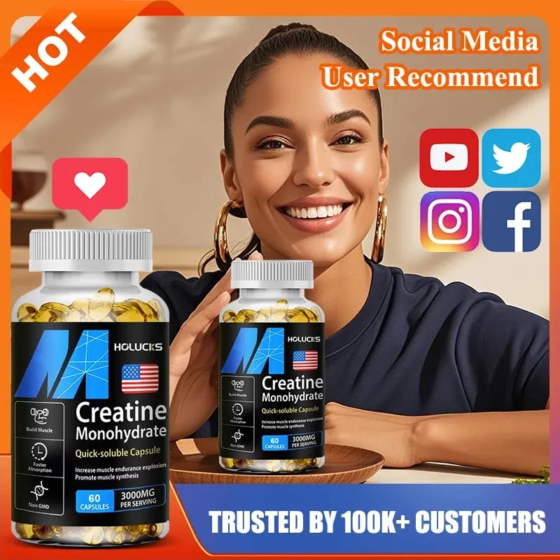 Integratore di creatina ad alta potenza da 3000 mg per l'energia delle cellule cerebrali e muscolari. Aumenta la potenza e le prestazioni fisiche. Non OGM — image 2
