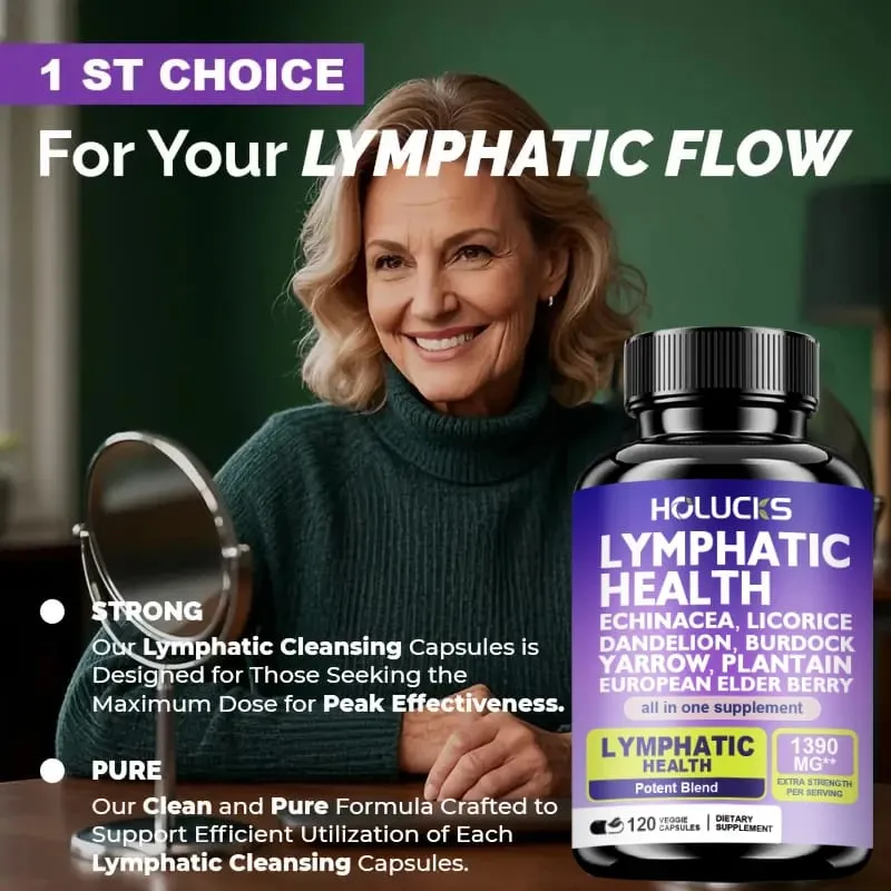 Complete Lymphatic Health 1300mg Supplement Support Lipedema Hormone Balance & Natural Detox Clear Skin Overall Vitality — image 5