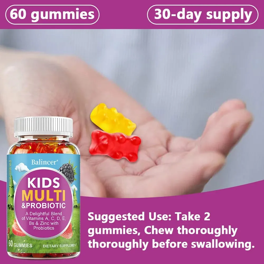 Gummies วิตามินรวมสำหรับเด็กออร์แกนิกพร้อมวิตามิน A C D E สังกะสีโปรไบโอติกส่งเสริมการย่อยอาหารและช่วยเพิ่มภูมิคุ้มกัน — image 6