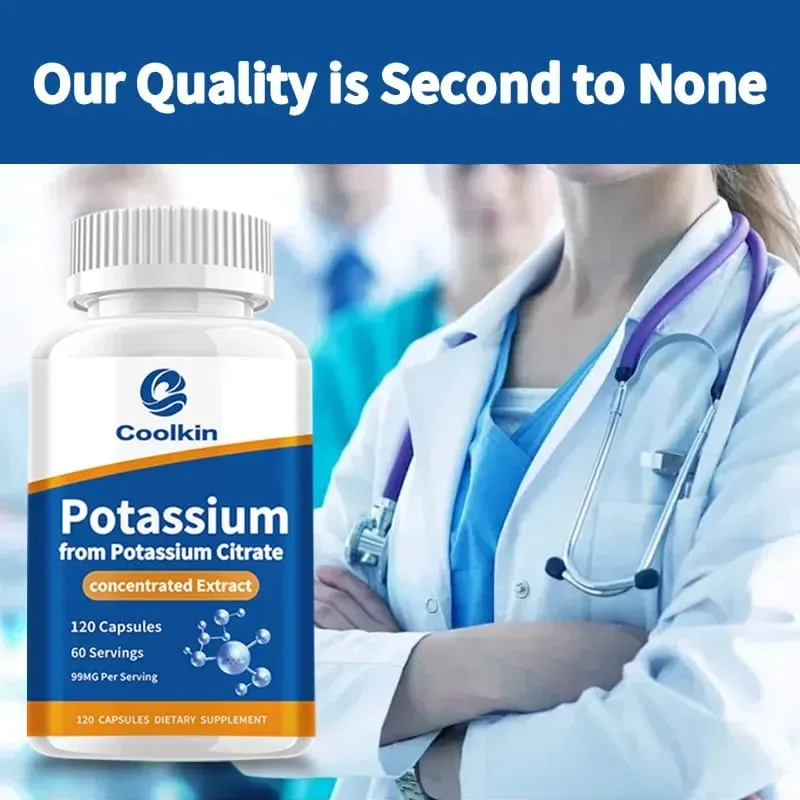 Natural Potassium Citrate - Supports Electrolyte Balance and Normal PH Non-GMO and Gluten-free Absorbable Potassium Supplement