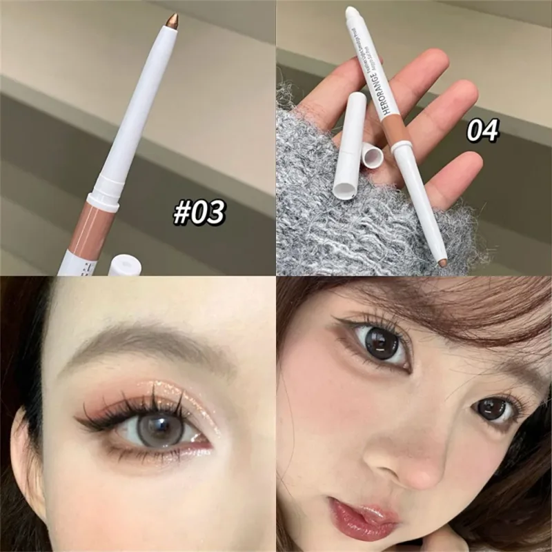 Double-ended Ultra-fine GEL ดินสออายไลเนอร์สีชมพูสีน้ำตาลภายใต้ปากกาเน้นข้อความกันน้ำ Matte Aegyosal โกหก Silkworm Eye Makeup — image 12