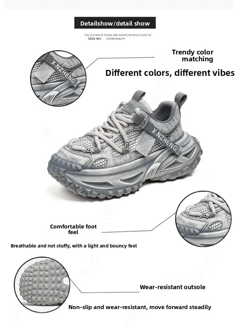 Chaussures pour hommes maille respirant plate-forme baskets léger luxe haut de gamme chaussures hommes décontractées tendance confort hommes chaussures Кроссовки Мужские — image 9