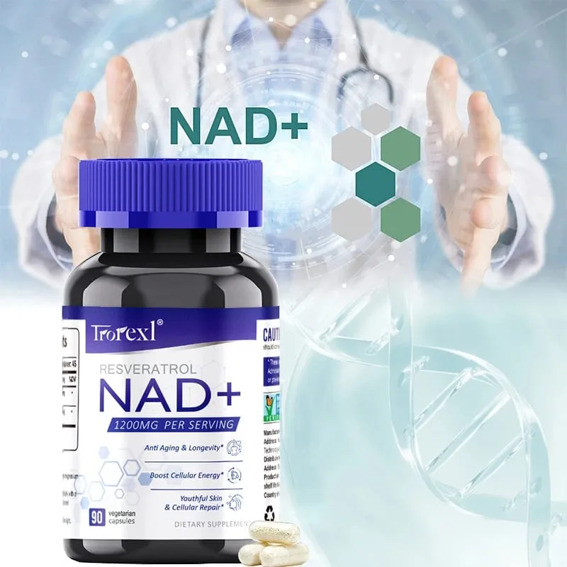 NAD + Doplněk resveratrolu NAD Plus Boosting – podporuje buněčnou energii, metabolismus proti stárnutí, zdraví pokožky — image 1