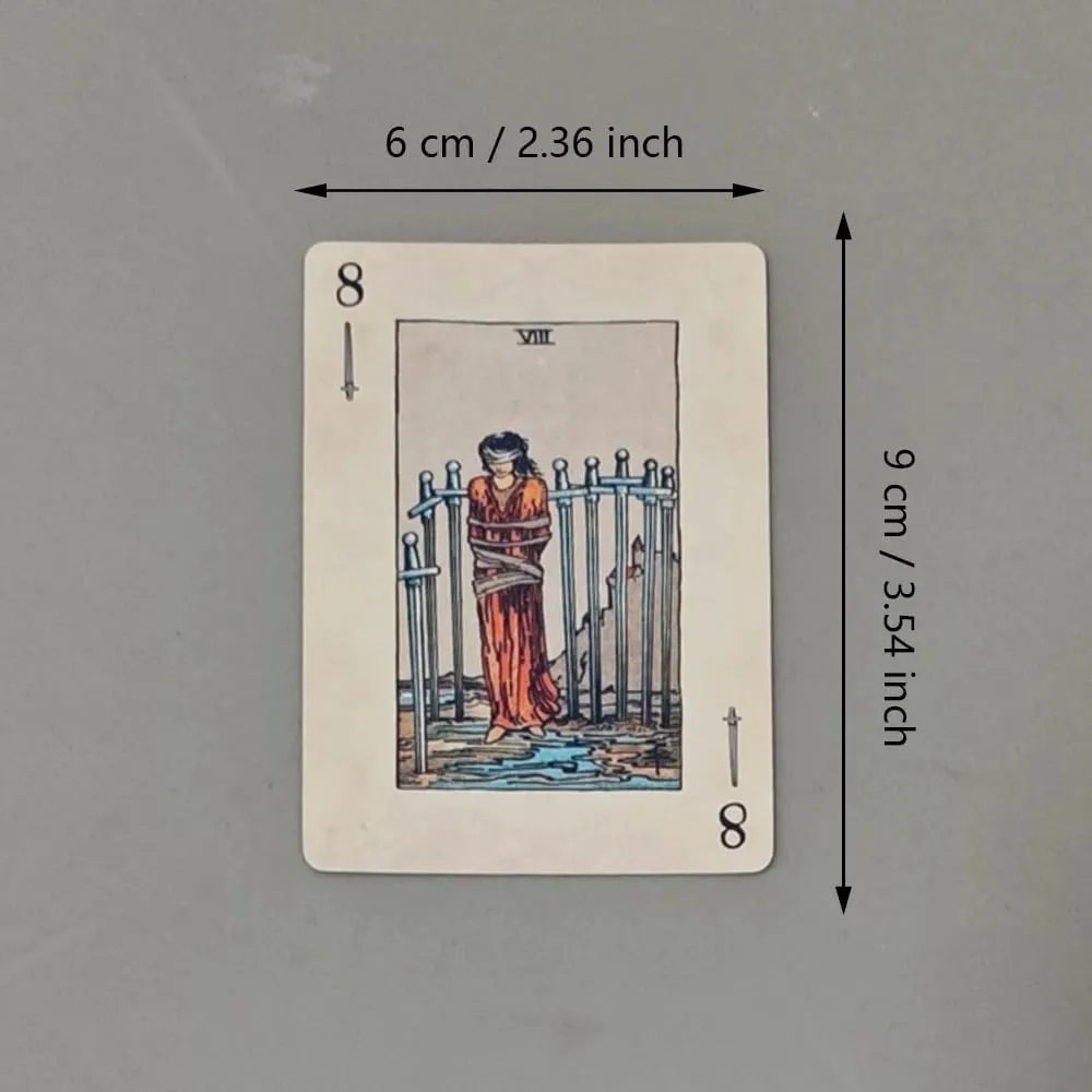 RWS-Spielkartendeck: Pokerdeck mit 78 Karten, illustriert mit RWS-Bildern, kombiniert Tarot- und Spielkarten, 9 x 6 cm, doppelt geprägt — image 2
