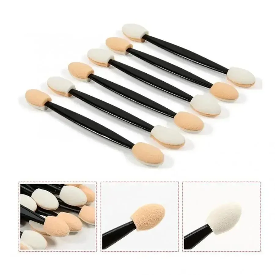 Applicatori di ombretti a doppia faccia sfusi Pennelli per ombretti in spugna Mini pennelli per trucco usa e getta Strumenti cosmetici all'ingrosso — image 1