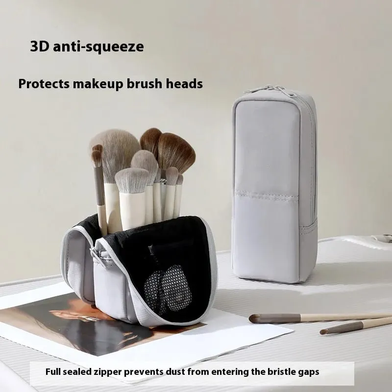 Portable Makeup Brush Bag Magnetic Stand Makeup Storage Travel Cosmetic Organizer Holder Box Lady's Travel Toiletry Bag Vertical — image 3