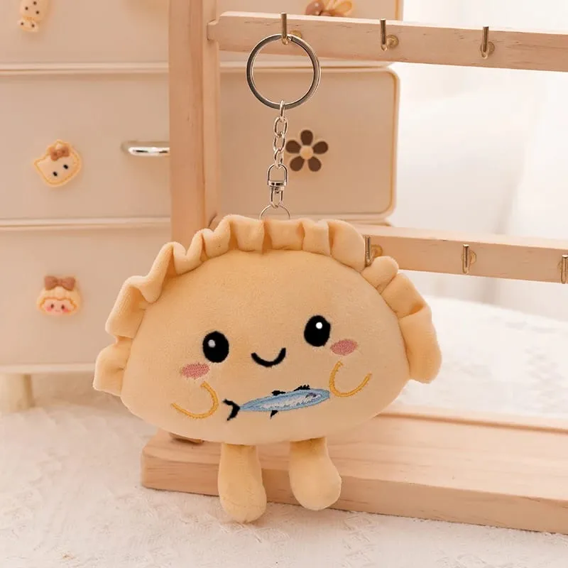 13/35 cm Roztomilý plyšový plyšový knedlík klíčenka Barevný potravinový knedlík s různými příchutěmi Plyšová hračka Kawaii Smažený knedlík s červeným srdcem — image 10
