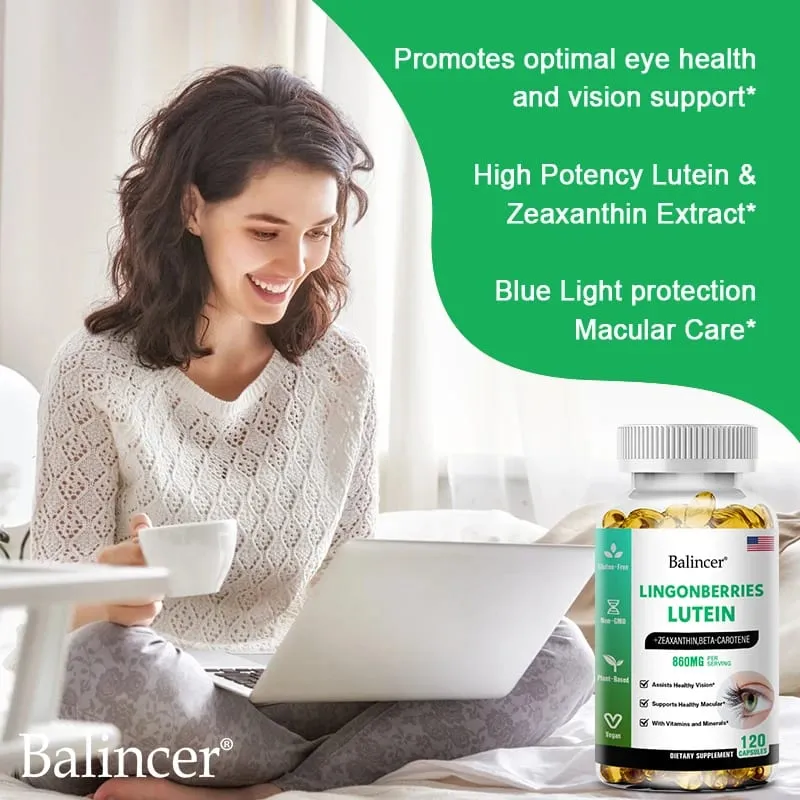 Balincer Vision Support - with Lutein Zeaxanthin and Vitamins - Eye Health Supplement for Healthy Vision - 120 Capsules