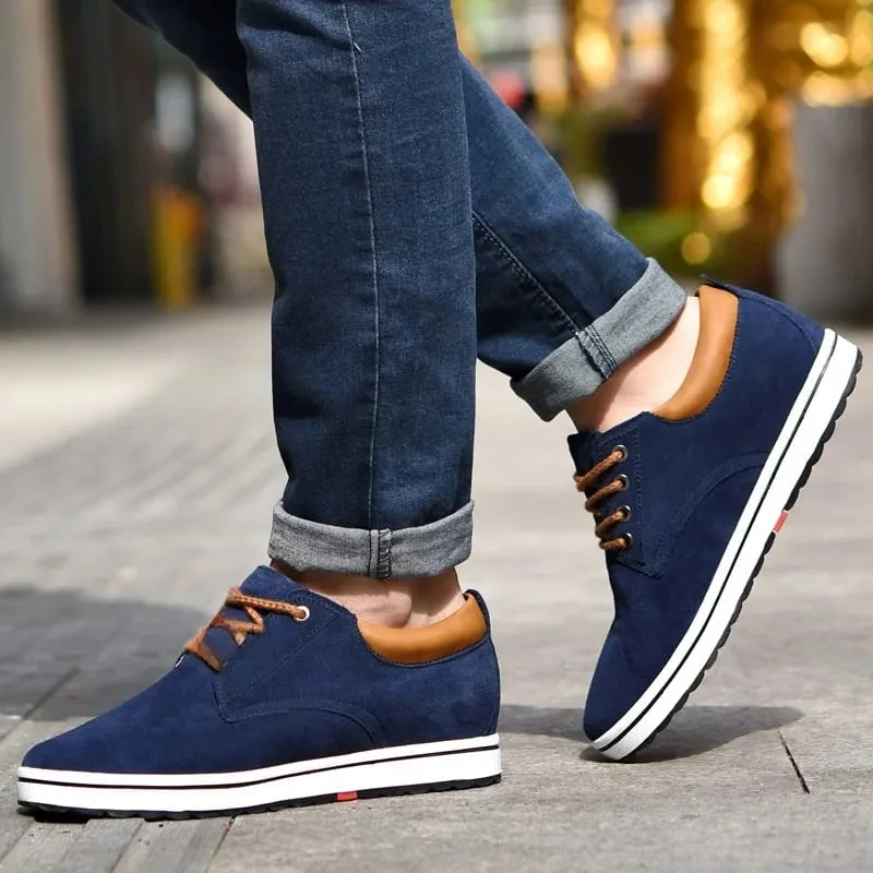 Booster Shoes Lift Men รองเท้าผ้าใบเสริมส้นเพิ่มความสูงพื้นรองเท้า 6CM Sport Black Blue Brown — image 4