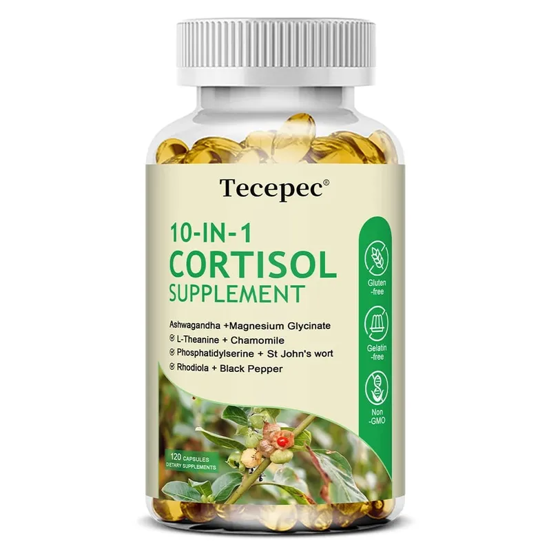 Cortisol Health – Stress Relief Balanced Cortisol Response Relaxation & Deep Sleep – Ashwagandha，L-Theanine – Non-GMO