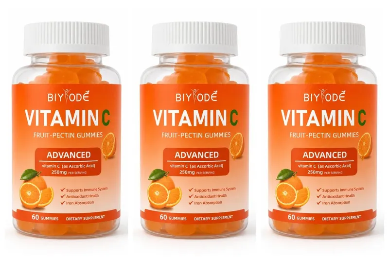 Vitamin C Gummies 250mg with Vitamins A and E Orange Fruit Pectin Chewables 60 Count Daily Nutrition for Adults Men & Women — image 9
