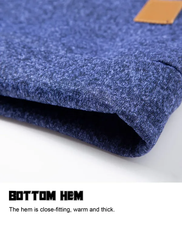 Set 2 Keping Lelaki 1/4 Zip Baju Leher Olok-olok, Pullover Bergaris Bulu dengan Cuff Berusuk Atasan Kasual Hangat untuk Pakaian Harian Musim Gugur Musim Gugur — image 9