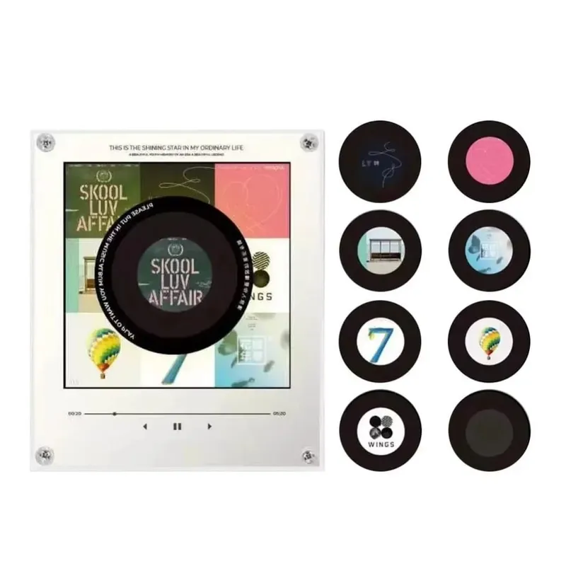 Lecteur de musique NFC, autocollant magnétique pour réfrigérateur, Machine à disque rotatif en acrylique, lecteurs de chansons automatiques pour réfrigérateur, veilleuse — image 13