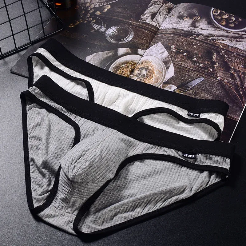 Herren-Unterwäsche, U-konvexe Beutel-Slips, atmungsaktiv, weich, elastisch, Low-Rise-Höschen für Männer, tägliche Dessous, 2er-Pack — image 2