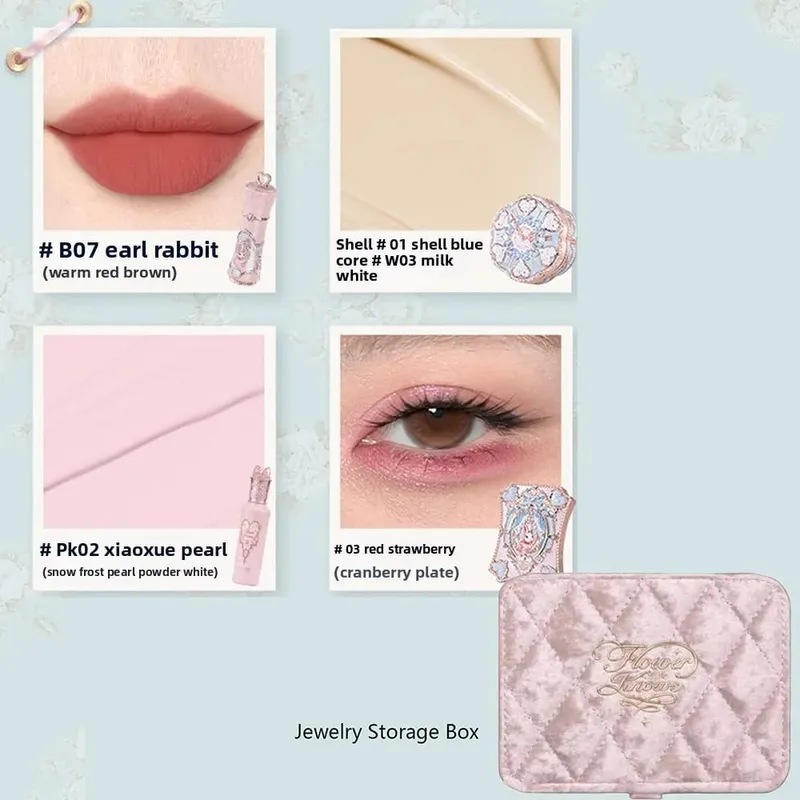 Flower Knows Makeup Profissional Completa Eye Shadow Air Cushion CC Cream Blush Lipstick & Mascara Jewelry Storage Box Gift Set — image 2