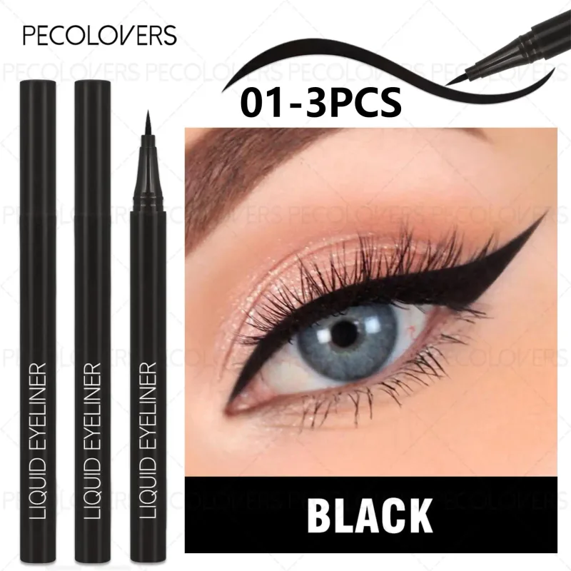 3Pcs Smooth Eyeliner ปากกา-Smudge-Proof Eye ปากกา Quick-DRY สำหรับทุกโอกาสสีดำและสีน้ำตาลเข้มแต่งหน้า