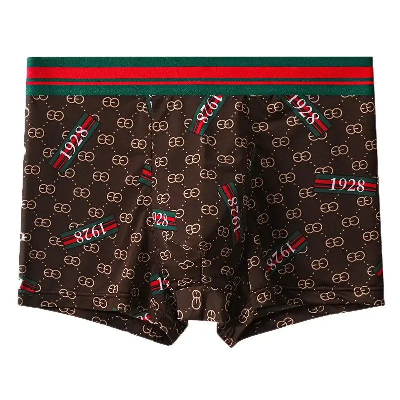 5PCS Ice Silk Men's Underwear Thin Ice Breathable Trendy Light Luxury Men's Underpants Fashion Mid Waist Loose Men Boxer Shorts — image 7