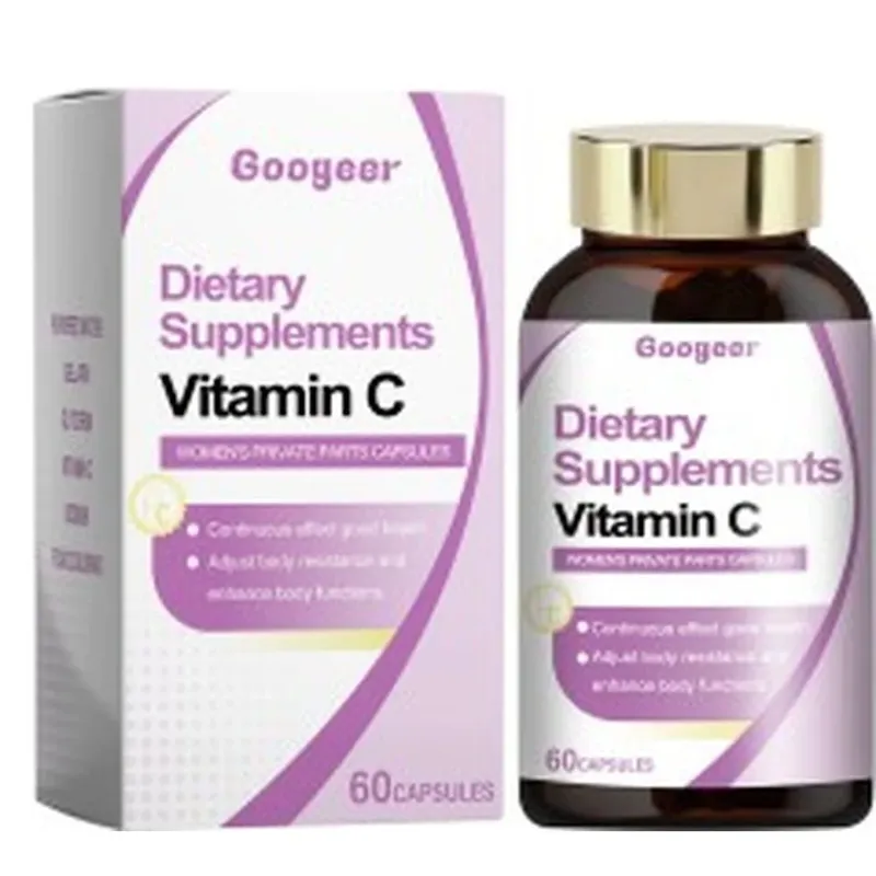 Capsules de vitamine C, 60 capsules de supplément nutritionnel quotidien, format pratique pour le bien-être général et un mode de vie sain