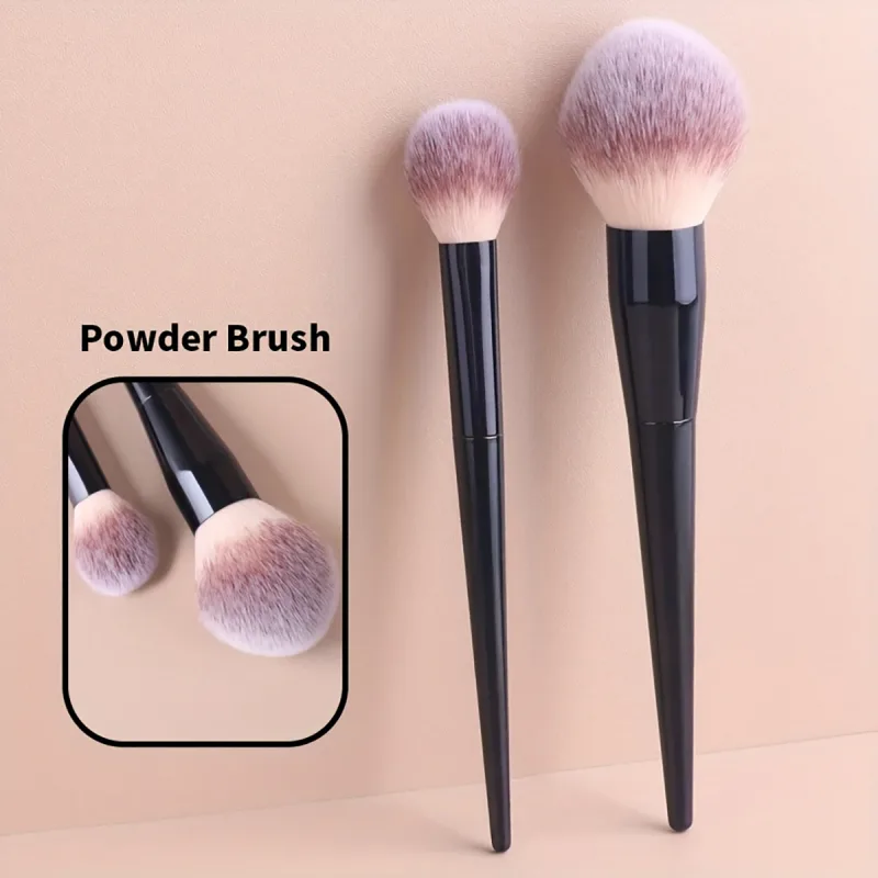 Pinceaux de maquillage professionnels, avec grands poils en Nylon souple et pointes elliptiques/Contour, compatibles avec fond de teint, Blush Po, 2 pièces