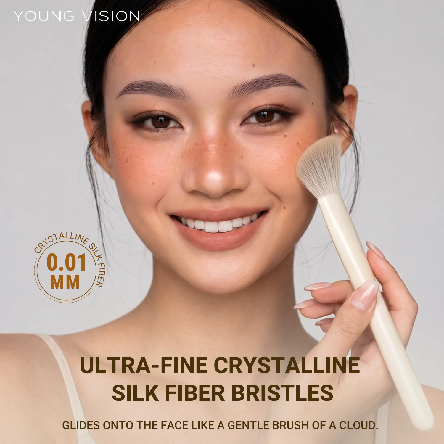 แปรงแต่งหน้า แปรงปัดแก้มสำหรับผู้เริ่มต้นพร้อมด้ามจับไม้เบิร์ช – แปรงปัดแป้งขนนุ่ม — image 2