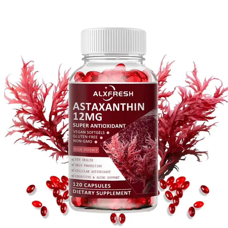 Astaxanthin Capsules For Relieve Eye Fatigue Support Skin Brain Heart Health Improve Concentration and Memory And Delay Aging — image 1