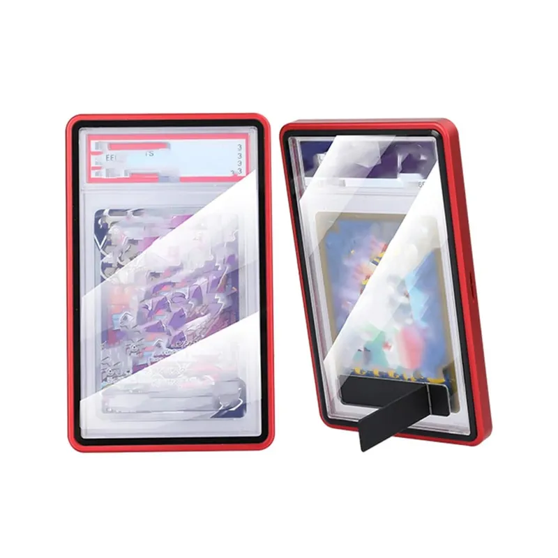 Aluminium Alloy Multicolor Trading Card Protect Case with Stand Untuk Sokongan Kad Bergred PSA BGS Mendatar dan Menegak