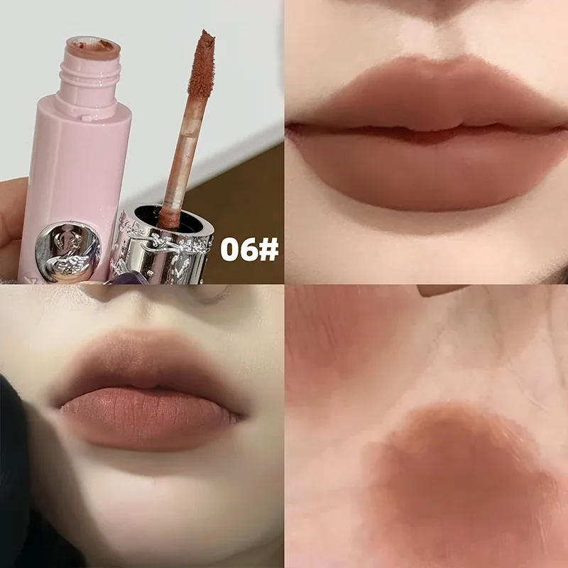 Matná nahá tekutá rtěnka Hydratační lesk na rty Trvající rty Mud Soft Silky Lip Stain Přírodní make-up 6 barev Lip Stain