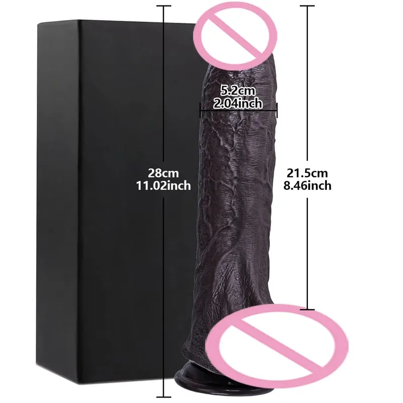 Dildo besar realistik zakar palsu yang besar dengan cawan sedutan batang tiruan fleksibel faraj wanita melancap dubur untuk mainan seks lesbain — image 10