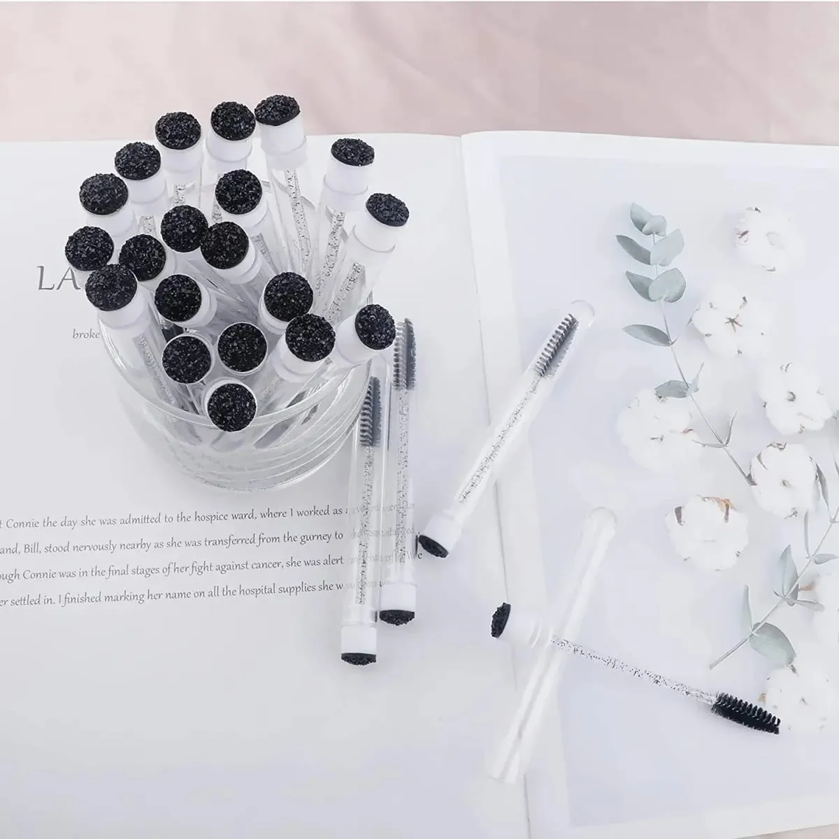 50pcs แปรงขนตาแบบใช้ซ้ำได้หลอดสำหรับขนตามาสคาร่าแบบใช้แล้วทิ้ง Wands Eyebrow แปรง Applicator แปรงขนตา — image 6