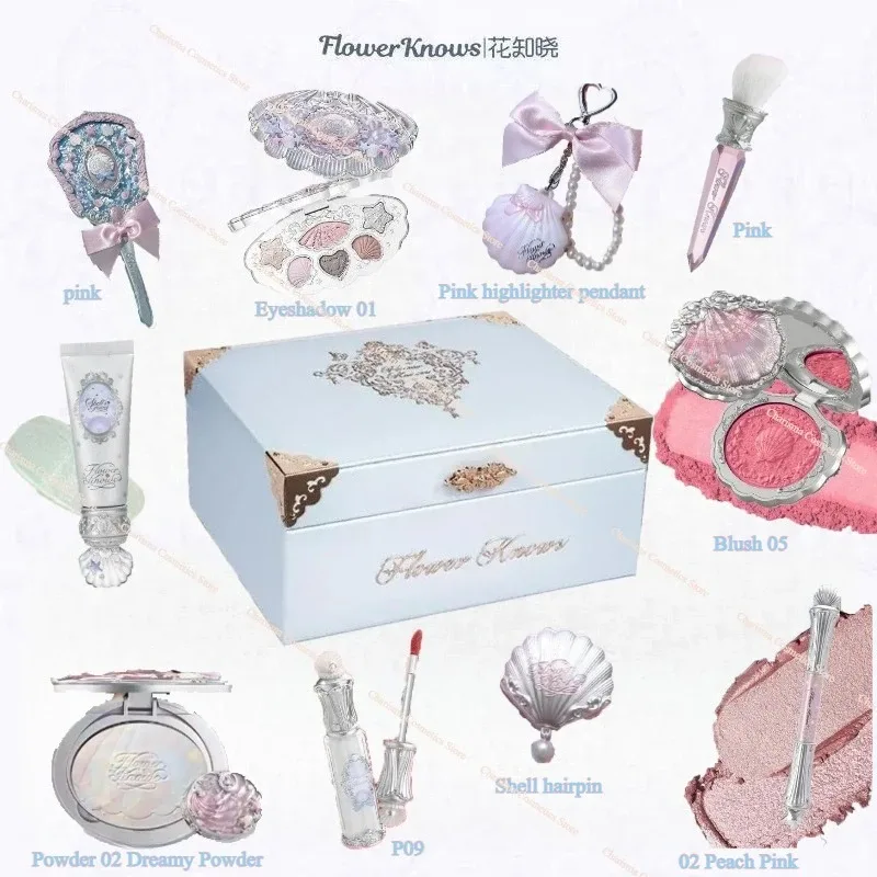Flower Knows Shells Pearl Eyeshadow Essence Lip Honey Blush Cheek Makeup Front 11 pieces set — image 10