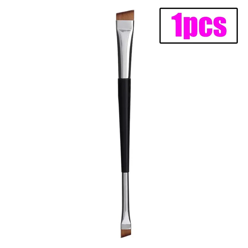 Professionele Wenkbrauwborstel Eyeliner Schuine platte kop Eyeliner Wenkbrauwcontour Make-up kwasten Dubbele kop Make-up gereedschap 15 stuks