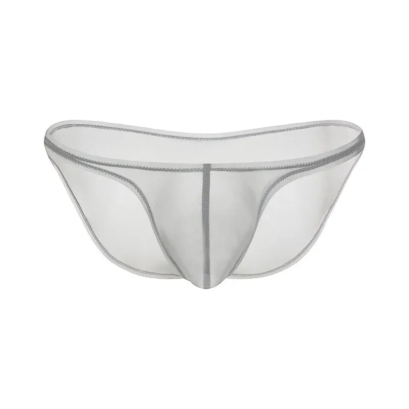 Sous-vêtements pour hommes, culotte triangulaire transparente en soie glacée délicate, slip taille basse de personnalité — image 27