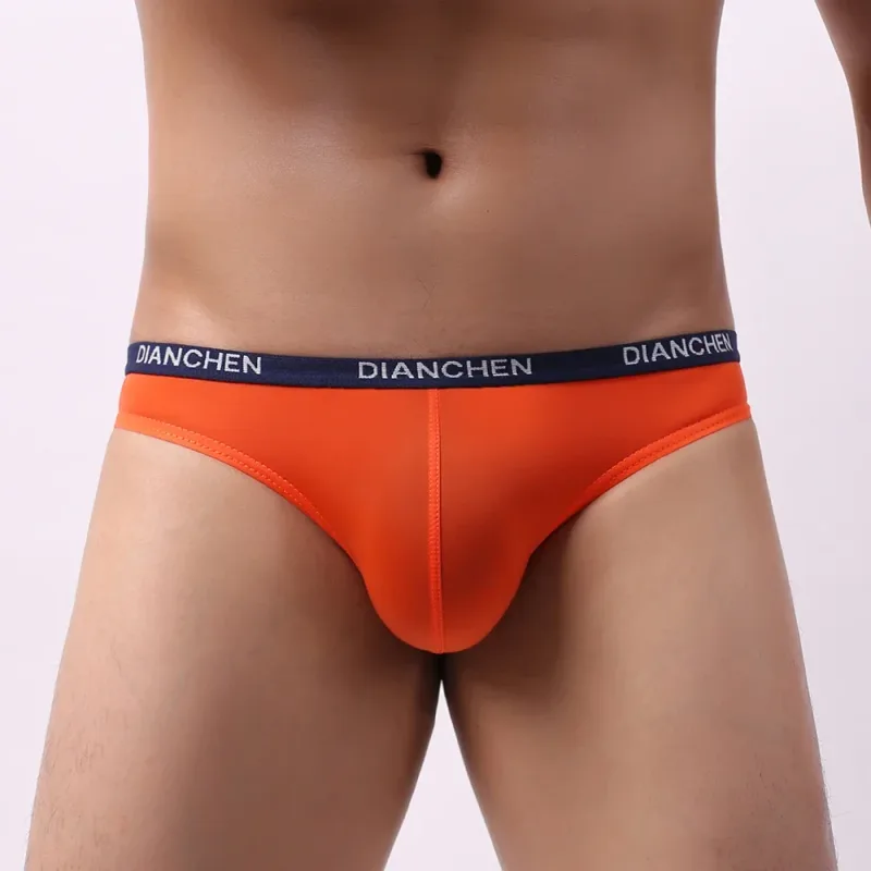 1pc Sexy hommes élastique glace soie Bikini slips respirant Jockstrap poche sous-vêtements taille basse homme culotte