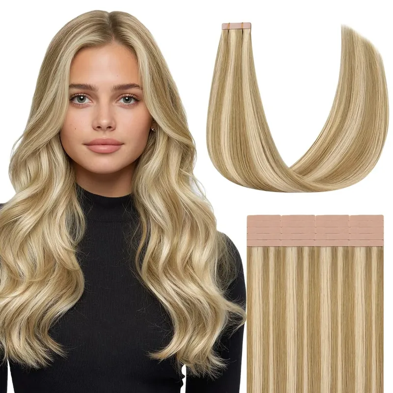 Sunmofavo Tape I Remy Human Hair Extensions Tyk Silkeagtig Lige Naturlig Brun Usynlig Tape 20 Stk Salon Grade Til Kvinder — image 15