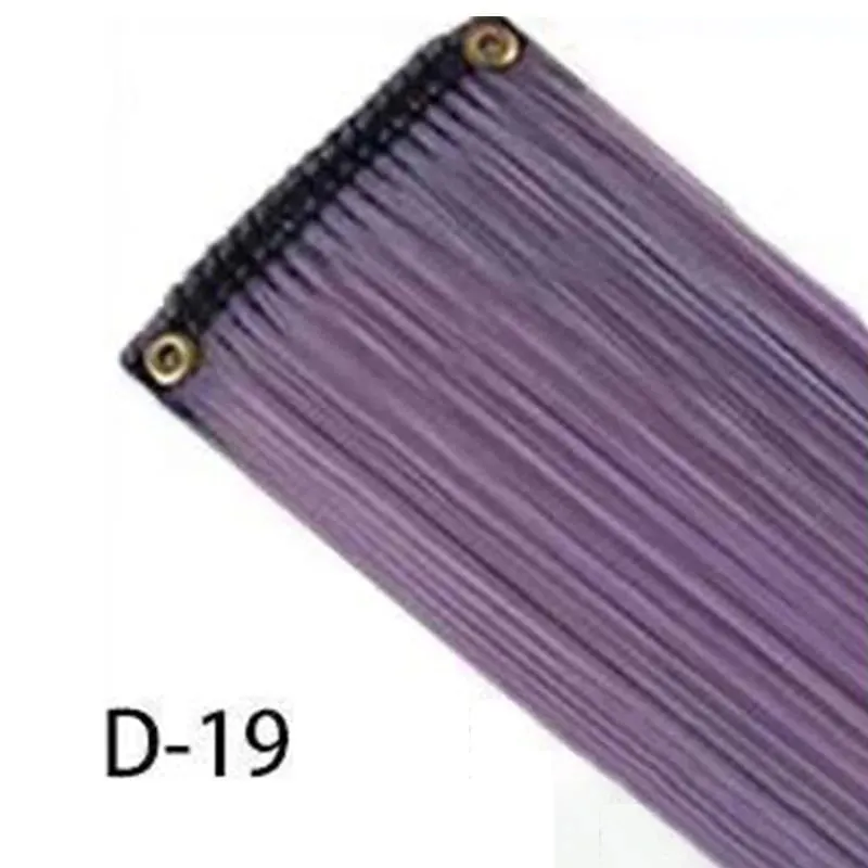 Synthetic 10Pcs colorful Hair Extensions Clip in Colored Party Highlights Extension for Kids Girls Long Straight Hairpiece — image 30