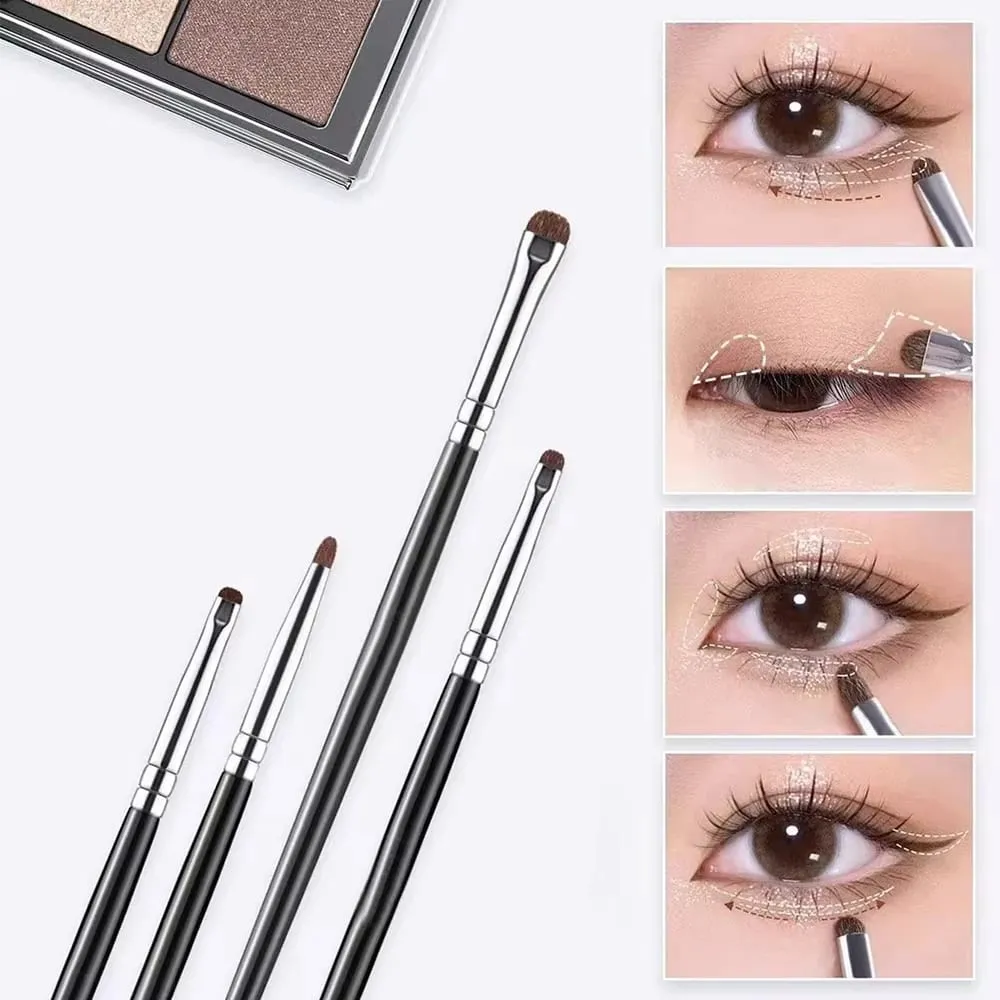 4-Piece Set Of Exquisite And Compact Eyeshadow Brushes Made Of Horsehair For Precise Blending; Eyeliner Brush; Concealer Brush — image 3