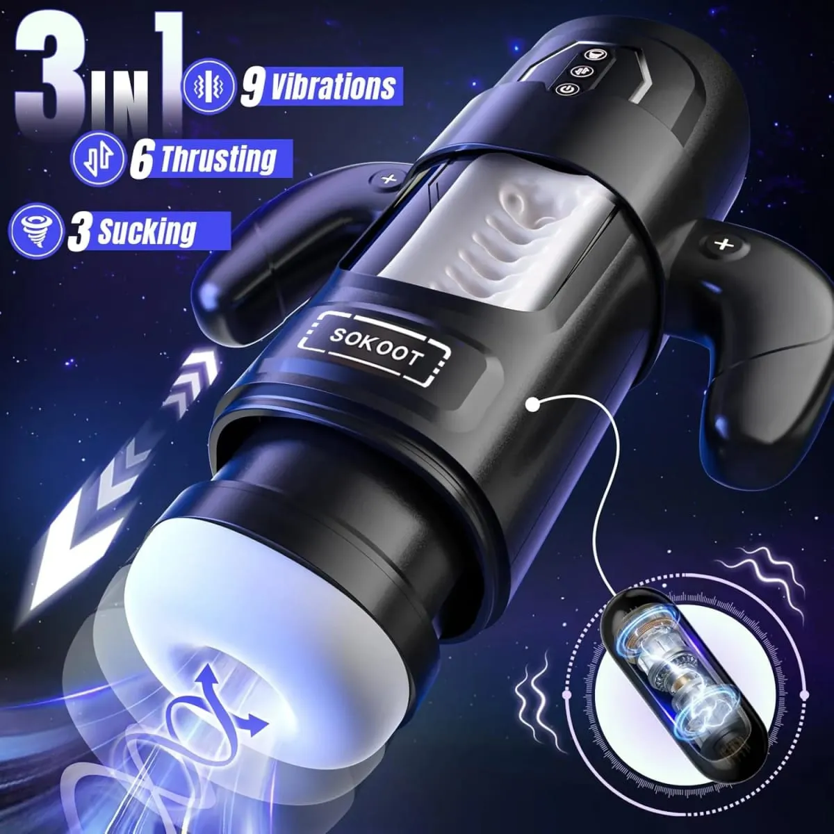 Male Masturbator Automatic Telescopic Airplane Cup Electric Heating Sucking Vibrating Penis Massage Adult Erotic Sex Toys goods — image 4