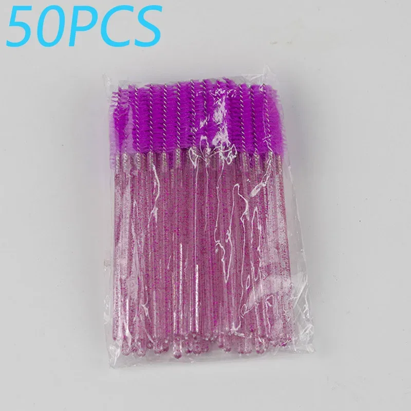50 stk krystalstang engangsøjenvippebørster Øjenvippekam Øjenbrynskam Øjenvippekrølle Spiral Bærbar makeupbørste til flere formål — image 16