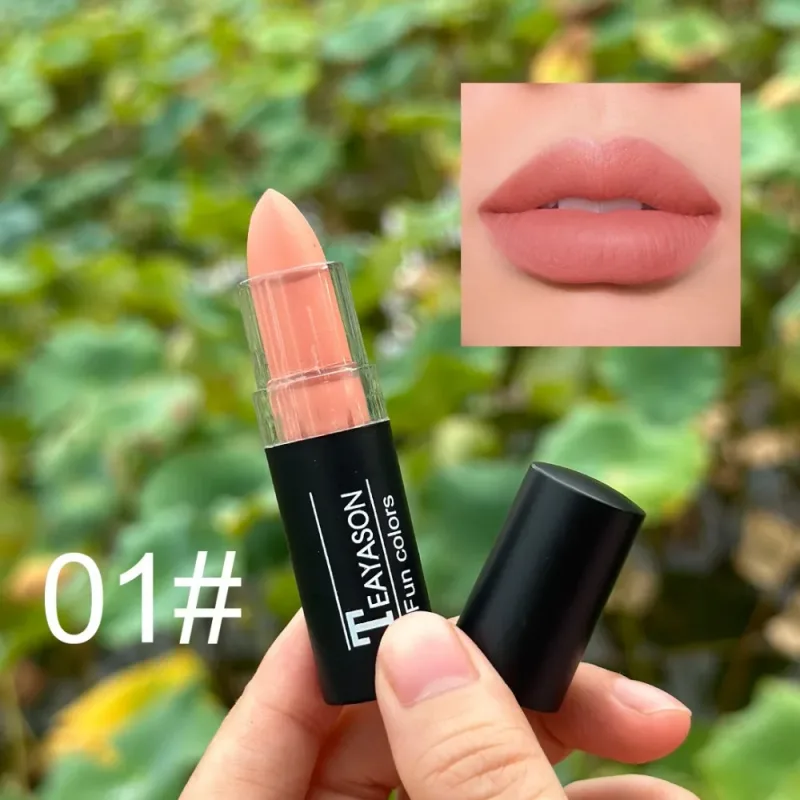 12 Color Lipstick Waterproof Long Lasting Clay Nude Lip Primer Concealer Lip Gloss Matte Gothic Black Makeup Halloween Lip Stick