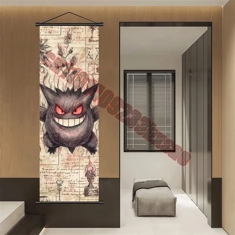 Poster Pokemon Cetakan Anime Dinding Karya Seni Gengar Gambar Lukisan Charizard Kanvas Skrol Gantung Pikachu Hiasan Bilik Rumah — image 12