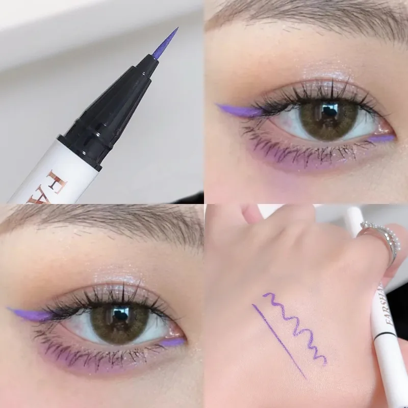 0.1 มม.สีสันปากกาอายไลเนอร์กันน้ำ Lasting Quick-Dry ง่ายสี Eye Liner เครื่องสำอางค์สีฟ้าสีชมพูสีขาวอายไลเนอร์ — image 12