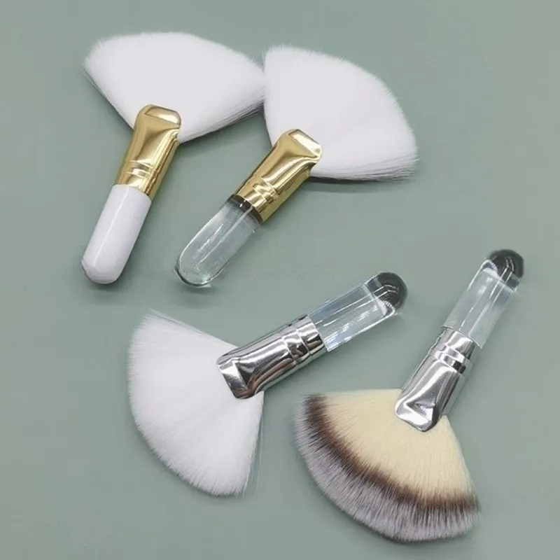 Mini ventaglio pennelli per trucco viso cipria fondotinta fard pennello correttore strumenti cosmetici pennelli a ventaglio in fibra sintetica — image 1